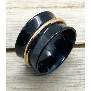 Tiffany & Co 1837 Titanium Concave Rubedo Wide Belt Band 7.25